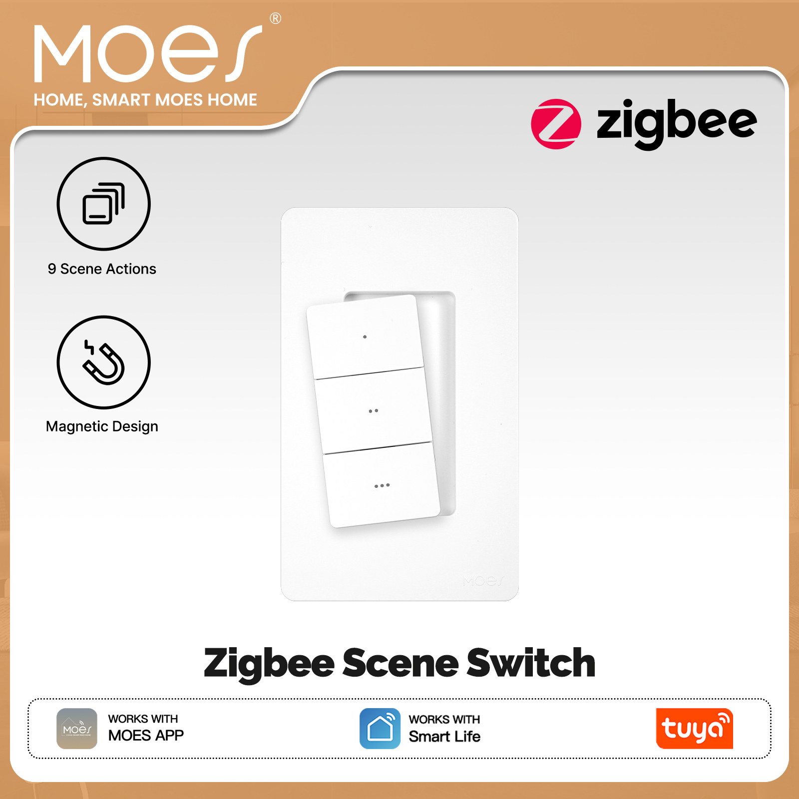 Push Button Tactile - Interrupteur de Scène Intelligent Sans Fil
