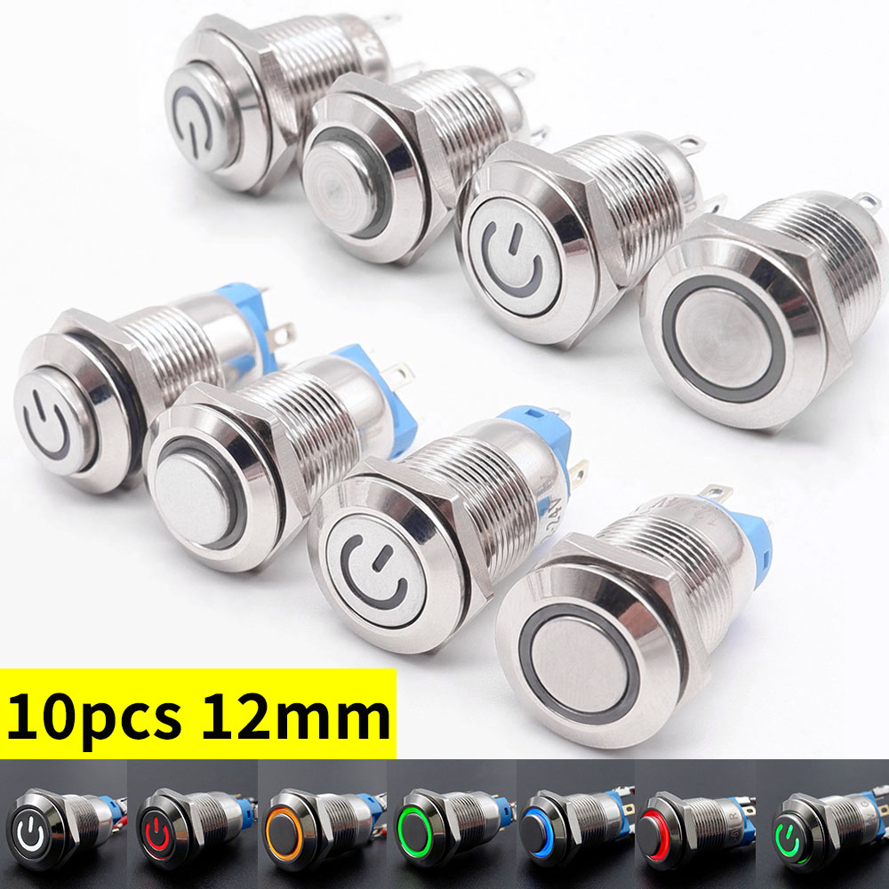 10 pièces 12mm étanche métal b - Push Button Tactile avis et prix