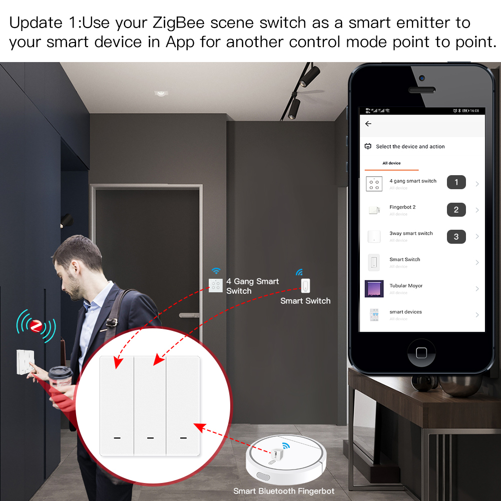 MOES Tuya ZigBee scène commuta - Push Button Tactile avis et prix