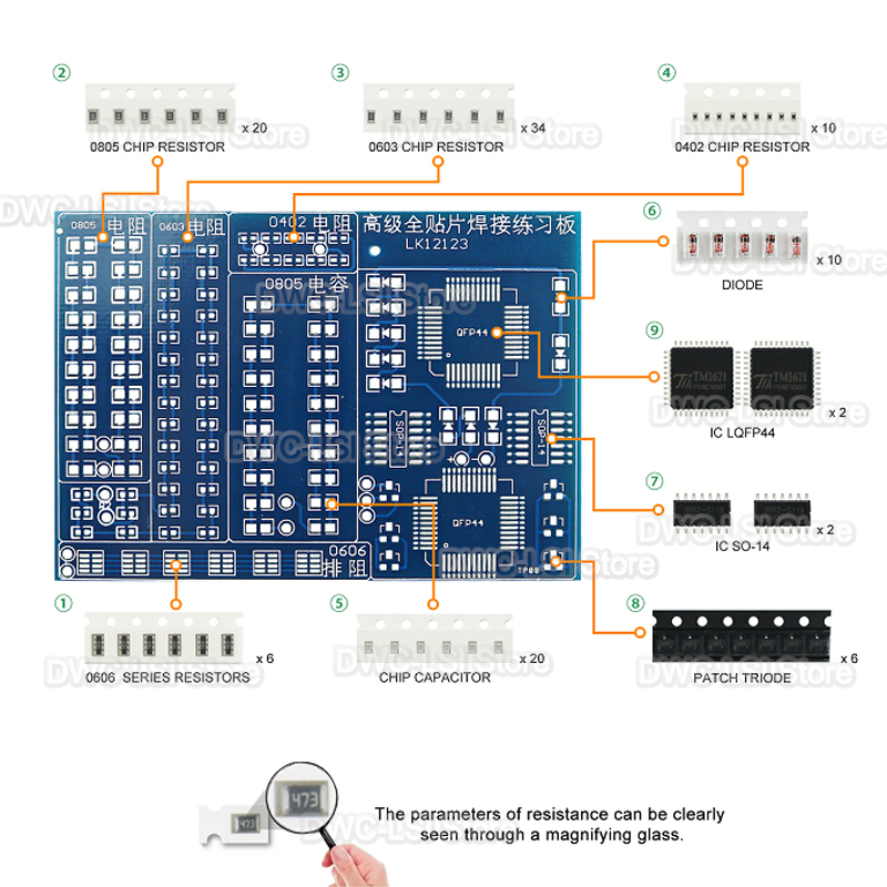 08 composants de Patch Kit de  - Diy Electronics Workbench avis et prix